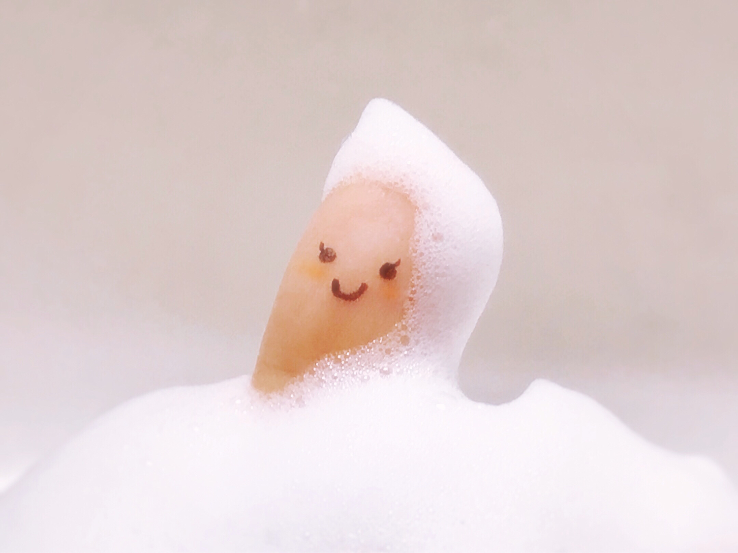 step_3:脂っぽい部分から泡をのせる