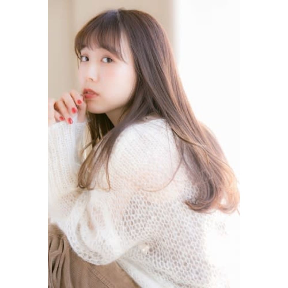 シフォンブラウンのナチュラルストレート