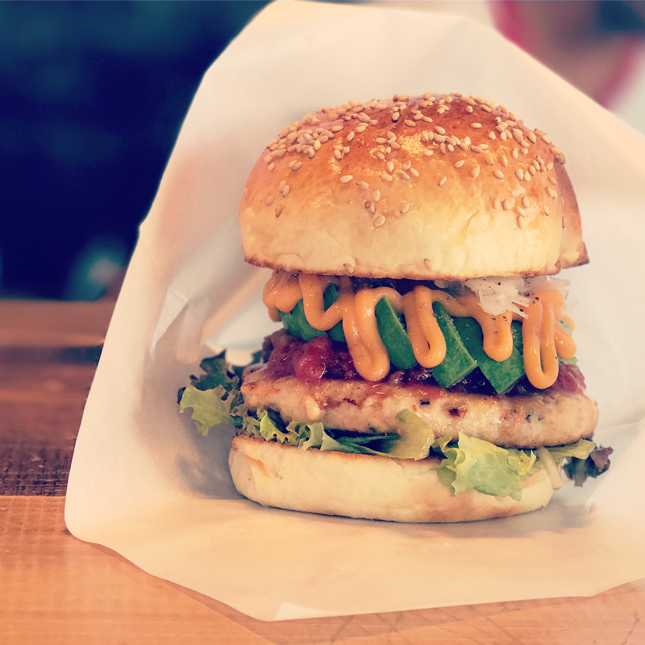 厚みのあるハンバーガー