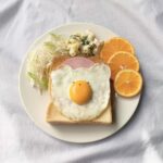 ：くまさんの目玉焼きトースト
