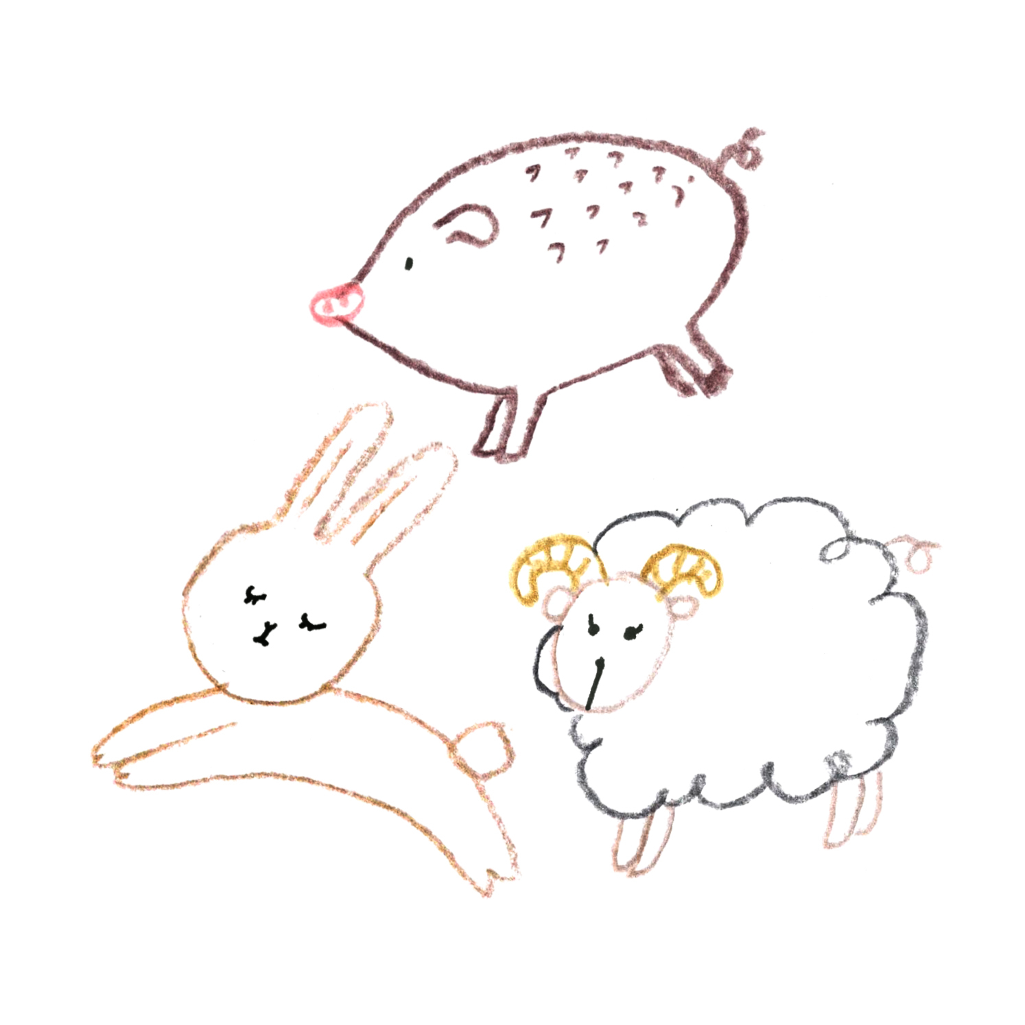 C:いのしし・うさぎ・ひつじ