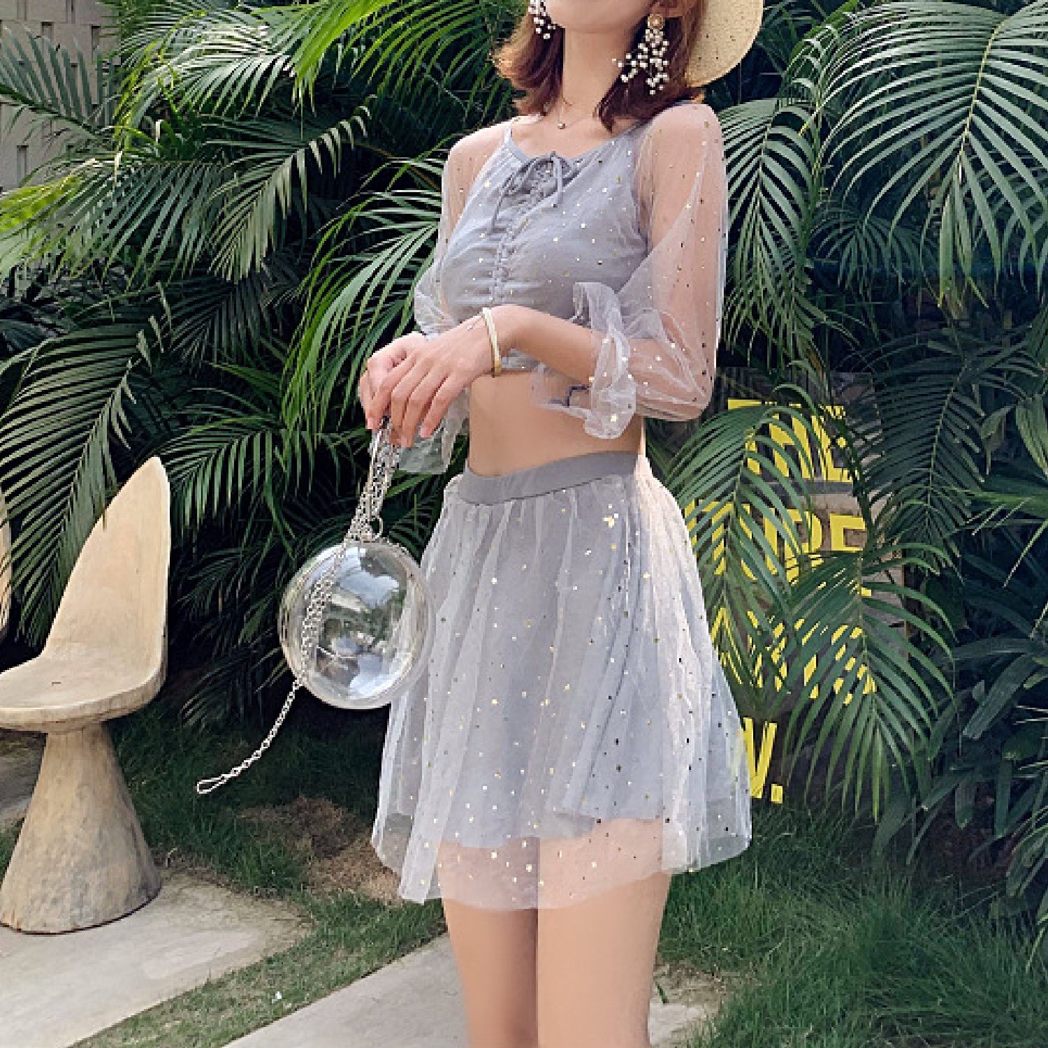 シャーリングシフォンスイムウェア
