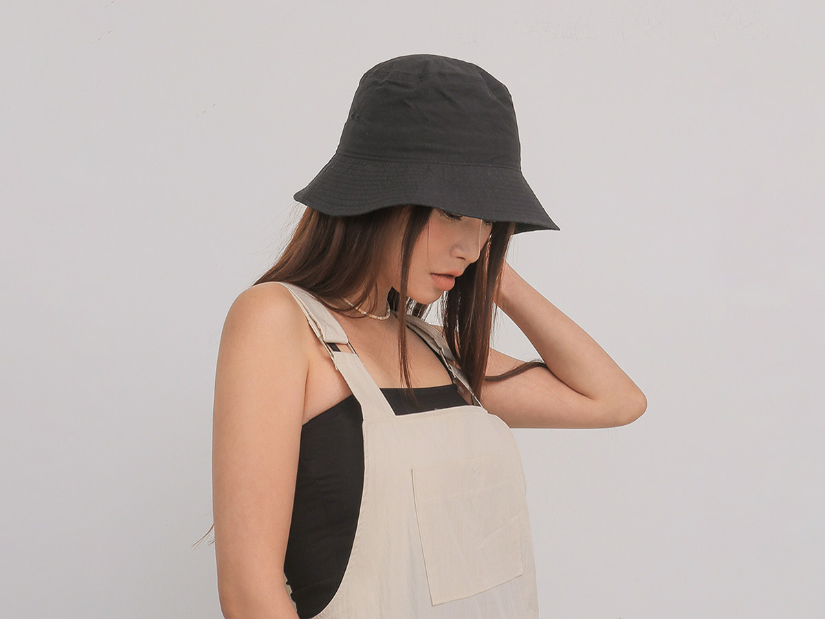 シンプルコットンソリッドカラーバケットハット