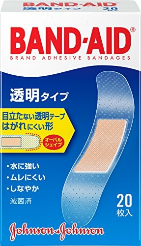 バンドエイド 救急絆創膏 透明タイプ 20枚