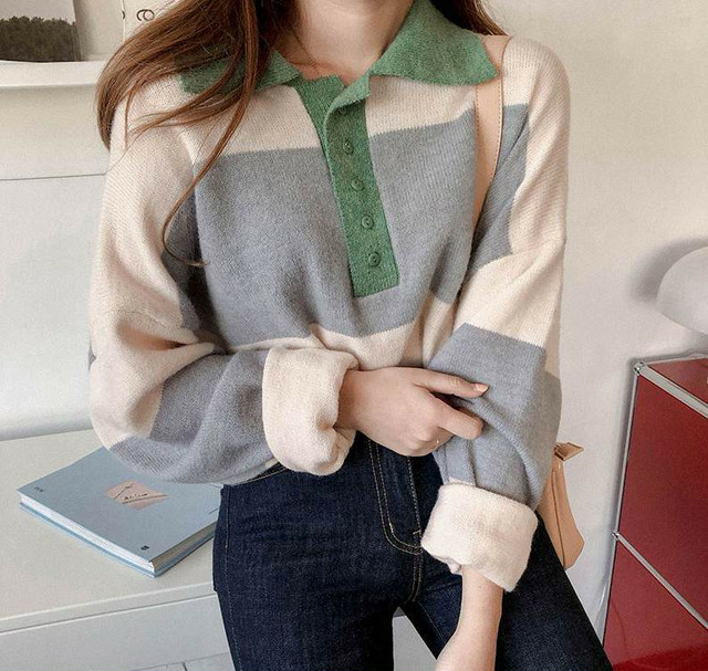 greenblue polo knit