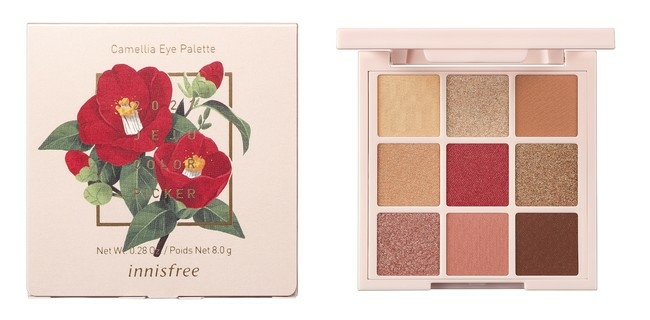 ツバキの花のような9色のアイシャドウパレット