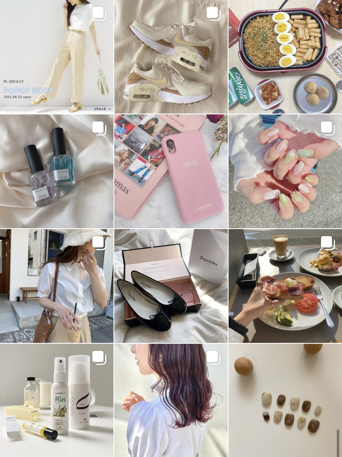 Instagramのホーム画面