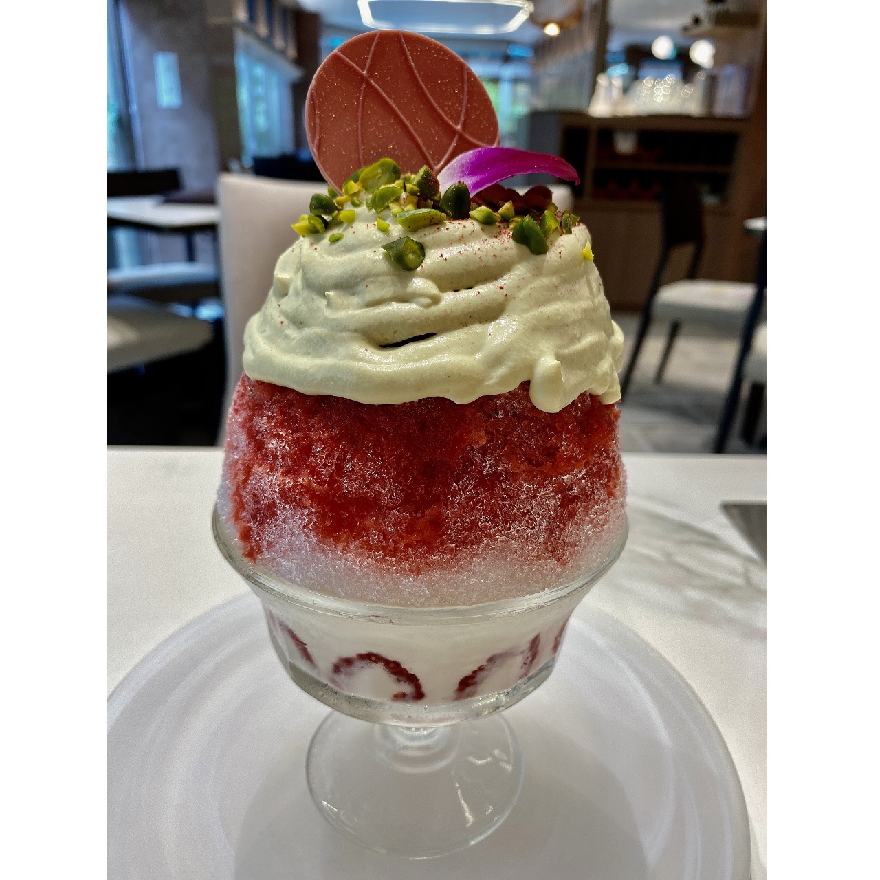 ショコラピスタチオ&フランボワーズかき氷