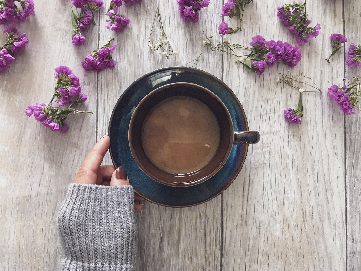 コーヒーとお花