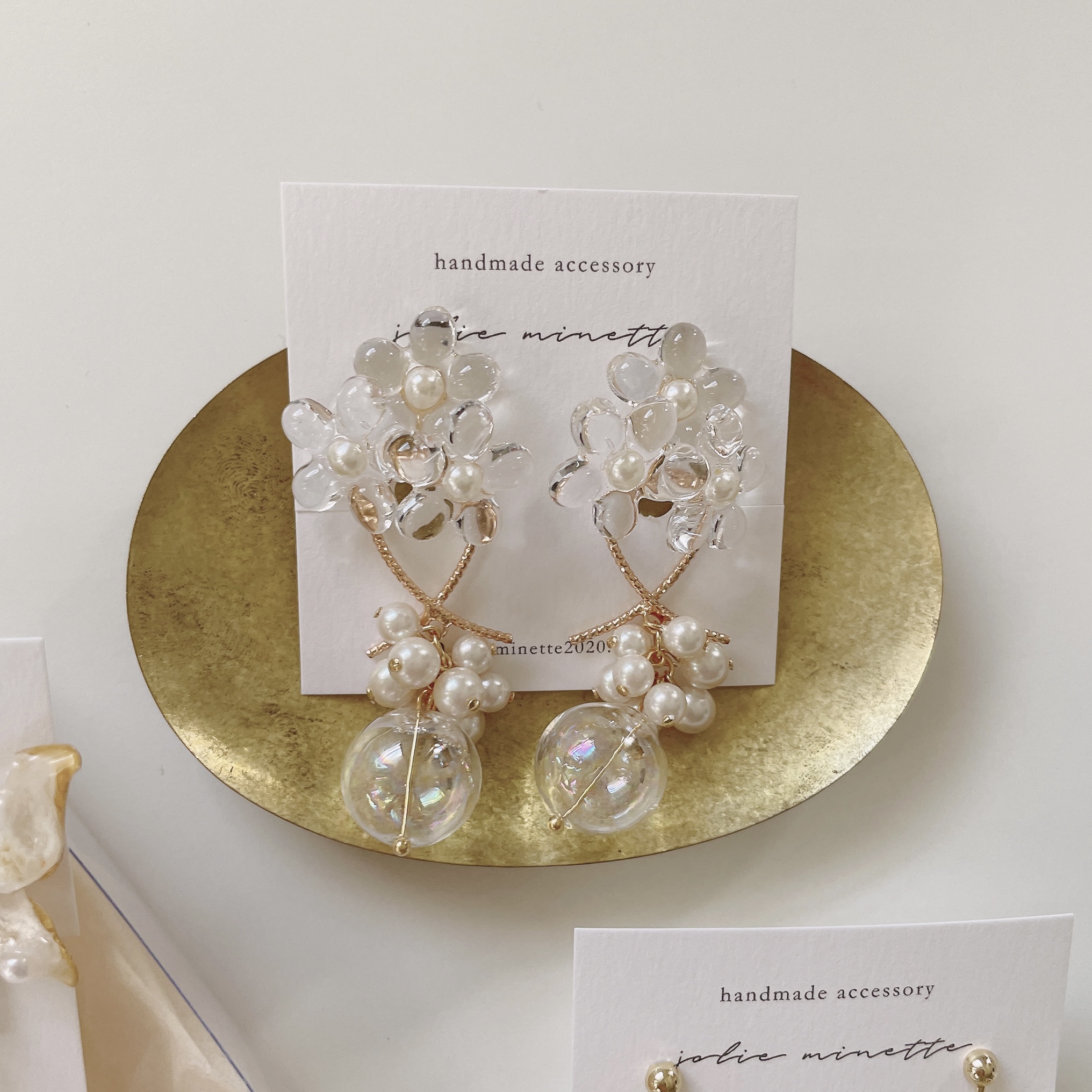 クリア 花 ピアス イヤリング