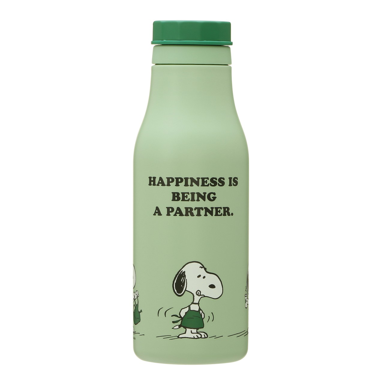 ステンレスロゴボトルPEANUTS-グリーン
