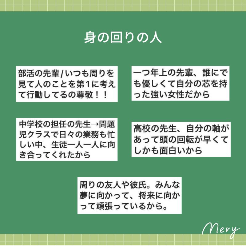 身の回りの人